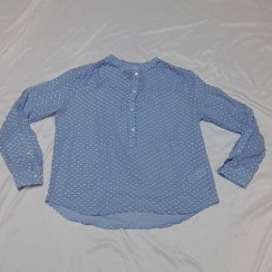 ♠️ J. Crew Sheer Silk Blend Textured Tuffs Pop Over Blouse